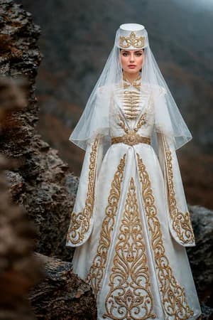 Кавказ и казаки: Кавказская женщина — ИИ-портрет для фотобудки