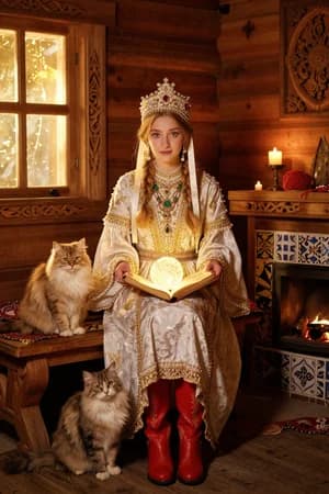 Русские сказки: Василиса Премудрая — в полный рост — ИИ-портрет для фотобудки