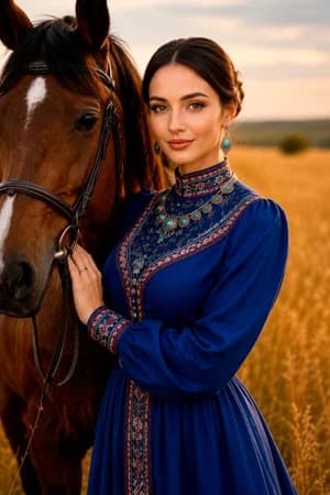 Кавказ и казаки: Кавказская женщина — ИИ-портрет для фотобудки