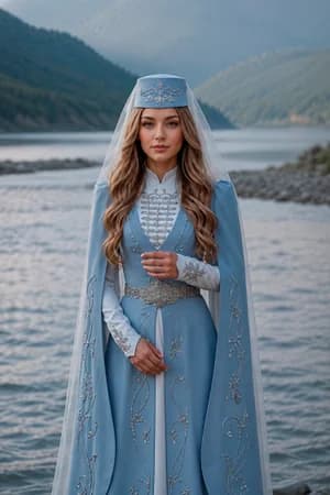 Кавказ и казаки: Кавказская женщина — ИИ-портрет для фотобудки