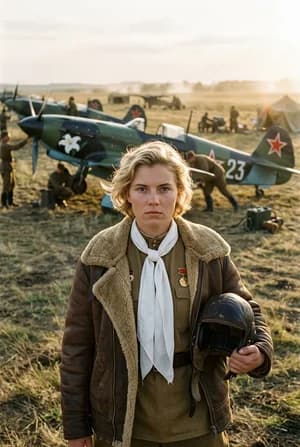 9 мая: Лётчик-истребитель Як-1 — ИИ-портрет для фотобудки