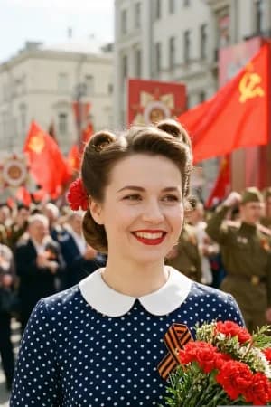 9 мая: Женщина 1940-х на день Победы — ИИ-портрет для фотобудки