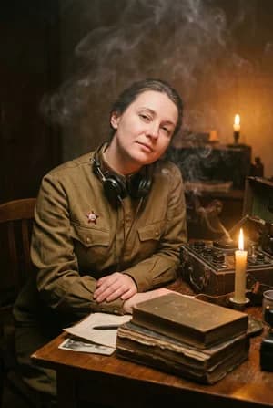 23 февраля: Советская радистка — ИИ-портрет для фотобудки