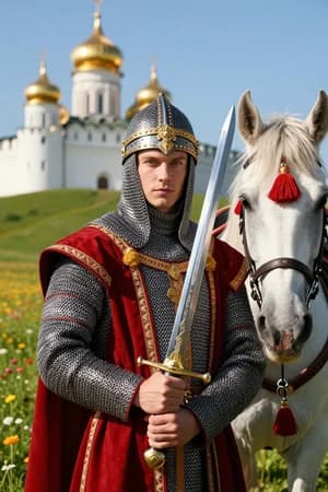 Русские сказки: Добрыня Никитич — ИИ-портрет для фотобудки