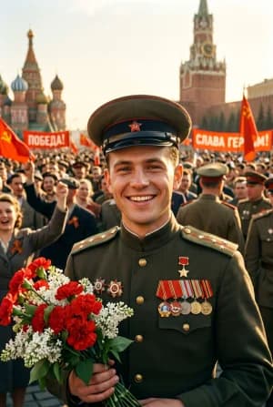 9 мая: Офицер на параде 9 мая — ИИ-портрет для фотобудки