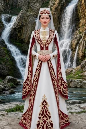 Кавказ и казаки: Кавказская женщина — ИИ-портрет для фотобудки