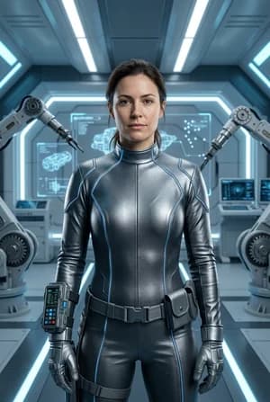Sci-Fi: Учёная будущего — ИИ-портрет для фотобудки