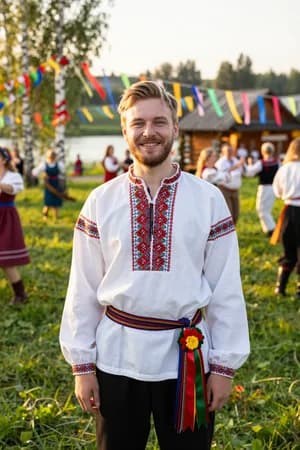 Русские сказки: Сельский праздник — ИИ-портрет для фотобудки