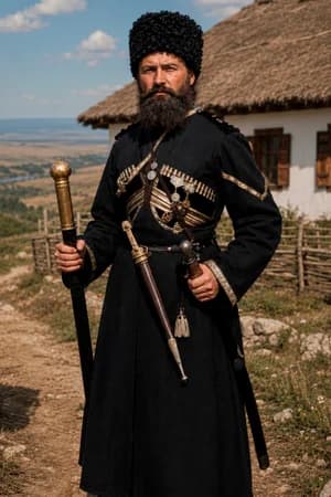 Кавказ и казаки: Кавказский мужчина — классика — ИИ-портрет для фотобудки