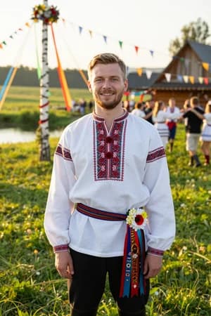 Русские сказки: Сельский праздник — ИИ-портрет для фотобудки