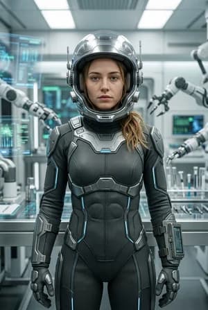 Sci-Fi: Космонавтка — ИИ-портрет для фотобудки