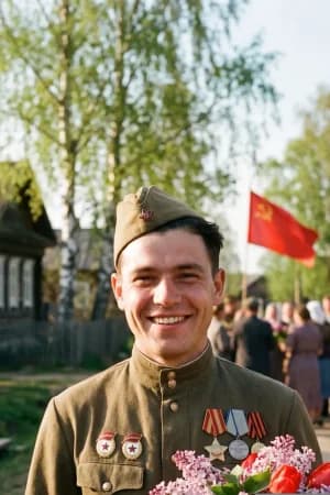 9 мая: Солдат возвращается домой — ИИ-портрет для фотобудки