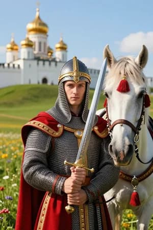 Русские сказки: Добрыня Никитич — ИИ-портрет для фотобудки