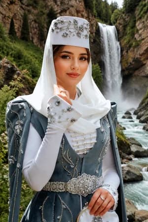 Кавказ и казаки: Кавказская женщина — ИИ-портрет для фотобудки
