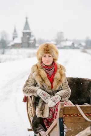 Масленица: Зимняя русская романтика — ИИ-портрет для фотобудки
