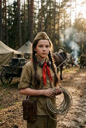 9 мая: Пионерка-связистка — ИИ-портрет для фотобудки
