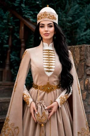 Кавказ и казаки: Кавказская женщина — ИИ-портрет для фотобудки