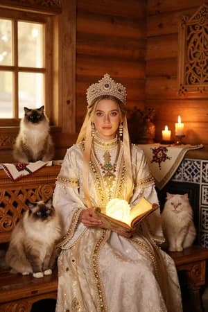 Русские сказки: Василиса Премудрая — ИИ-портрет для фотобудки