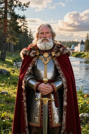 Русские сказки: Илья Муромец — в полный рост — ИИ-портрет для фотобудки