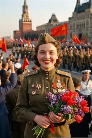 9 мая: Санинструктор на параде Победы — ИИ-портрет для фотобудки